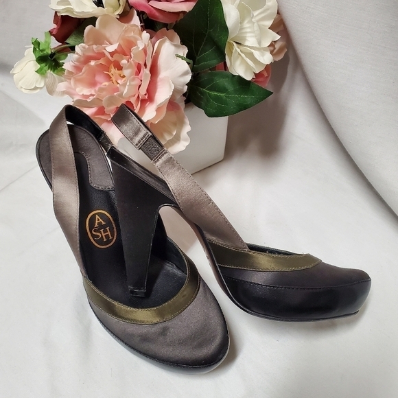 Ash slingback satin/leather heels size 39 - Picture 4 of 12